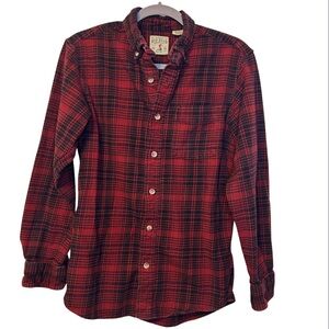 Redhead  100% Cotton Red Plaid Flannel Long Sleeve Mens Size Small